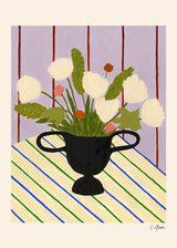 Carla Llanos - Flowers on Striped Cloth