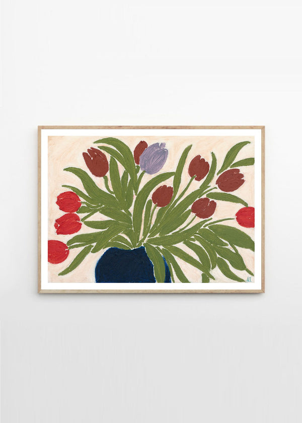 Anine Cecilie Iversen e - Tulips in a Blue Vase