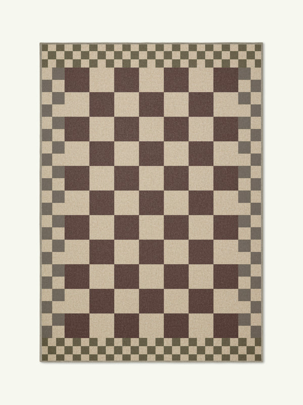 Checkered Burgundy New Jute Rug