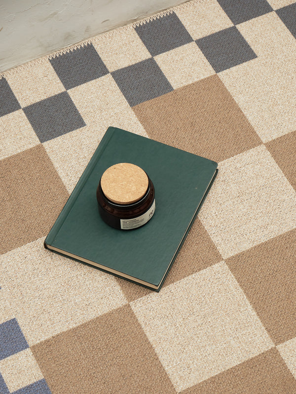 Checkered Taupe New Jute Rug