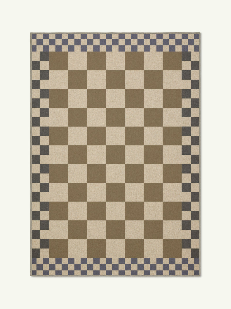 Checkered Taupe New Jute Rug