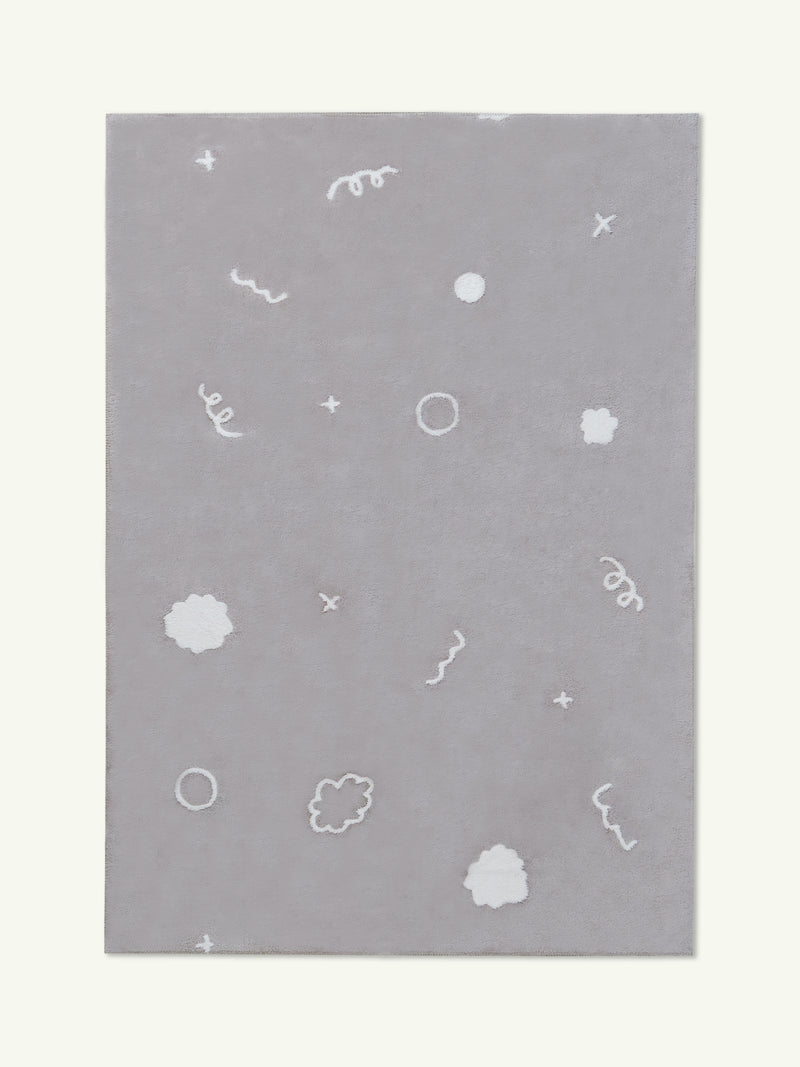 Doodles Light Gray Cotton Feel Rug