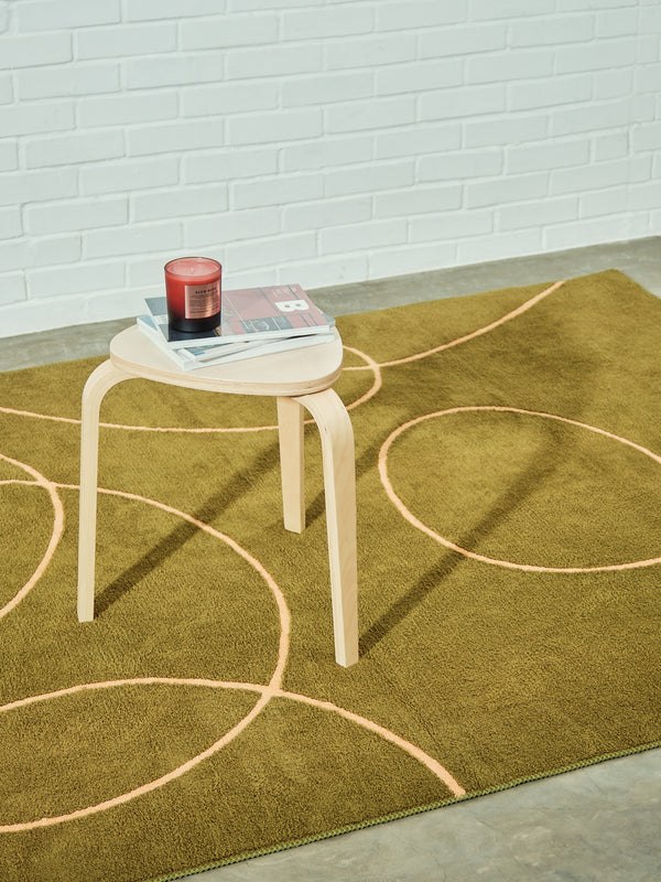 Extroverted Olive Cotton Feel Rug