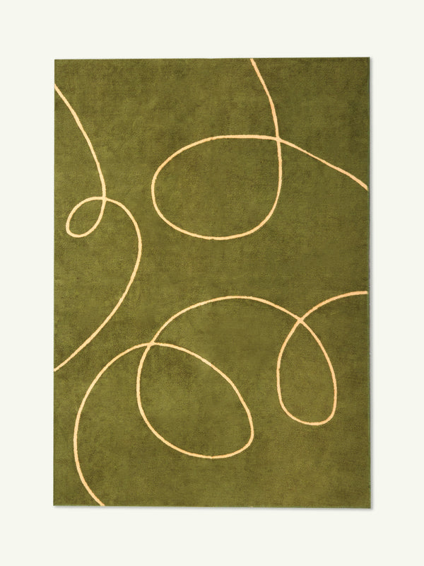 Extroverted Olive Cotton Feel Rug