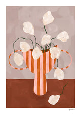 Frankie Penwill - White Flowers in Striped Vase