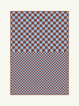 Half Check Light Blue Cotton Feel Rug