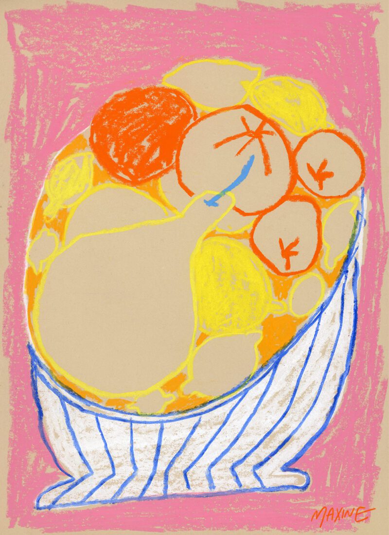 Maxine Mccrann - Fruit Bowl on a Pink Table