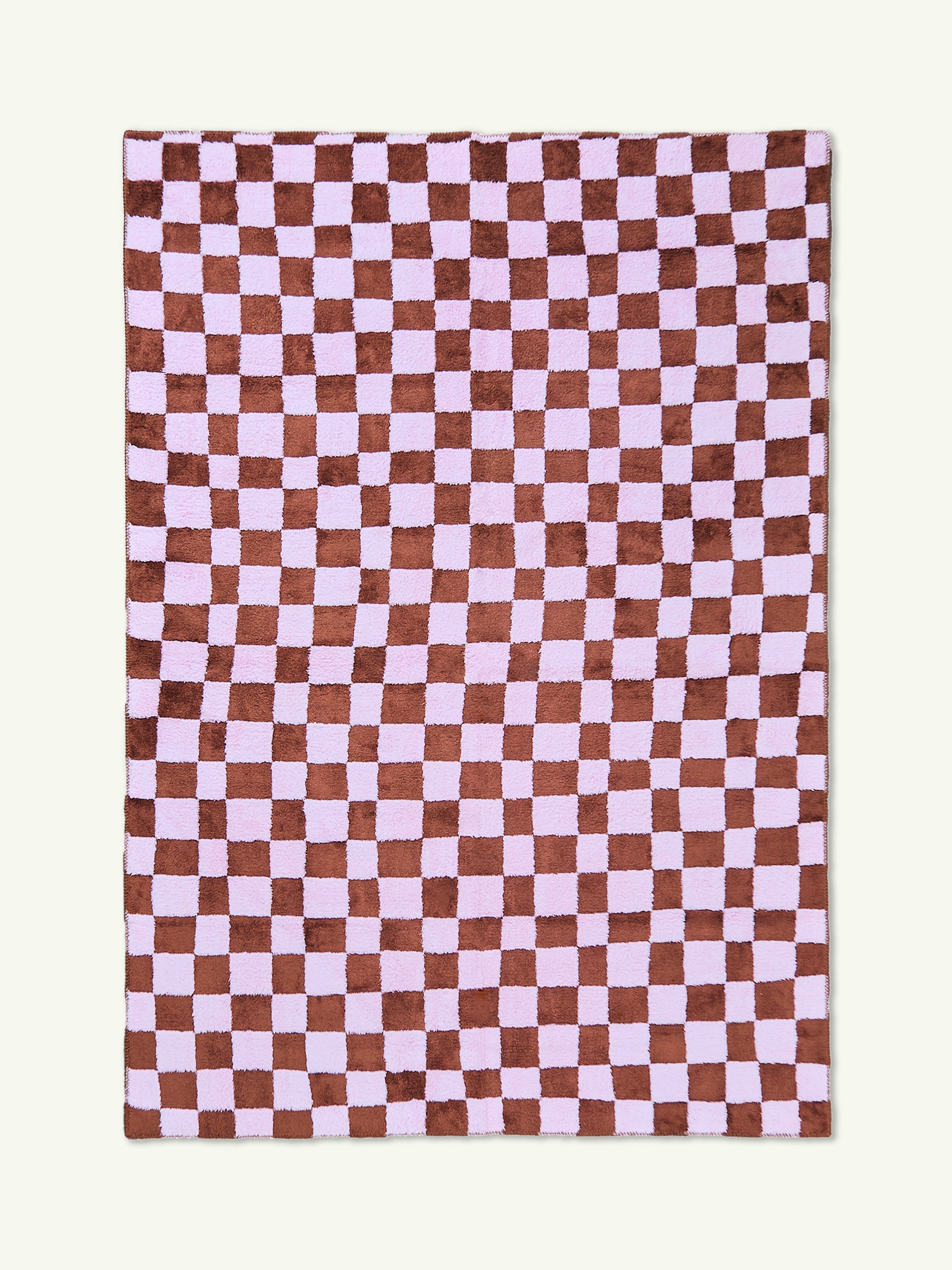 Micro Check Dusty Pink Cotton Feel Rug – hoom