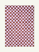 Micro Check Dusty Pink Cotton Feel Rug