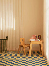 Micro Check Light Yellow Cotton Feel Rug